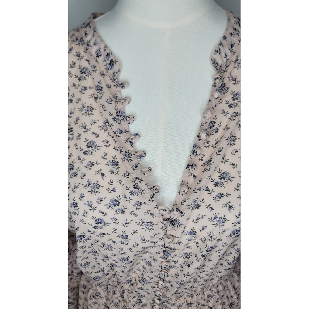 NWT Joie Galani Floral Long Sleeve Mini Dress Beige Ditsy Print Puff Sleeve S - Picture 2 of 12